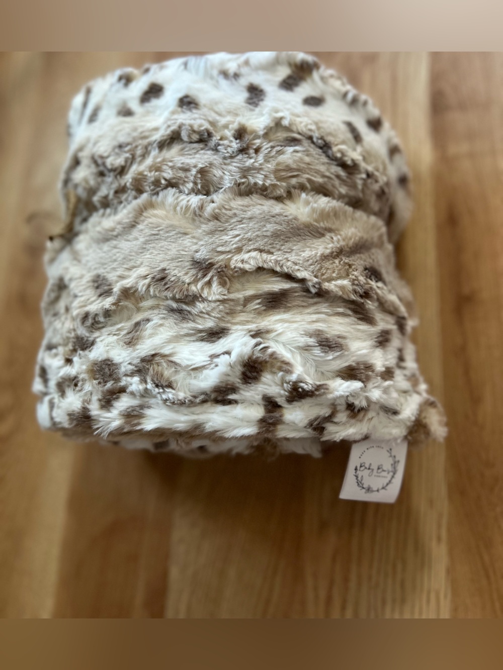 Baby Boo’s Designs Snow Owl Natural Minky Baby Blanket NWOT